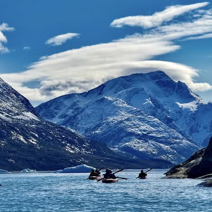 Sea kayaking Kangerlua fjord Greenland Arctic adventure | kayakasia
